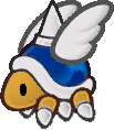 Sprite of a Spiky Parabuzzy from Super Paper Mario.