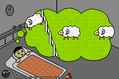 The microgame Falling Asheep from WarioWare: Twisted!